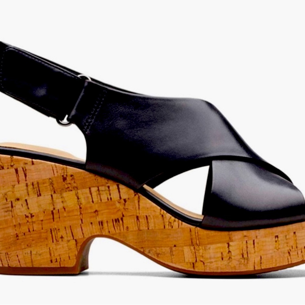 Clarks platform cork sandals